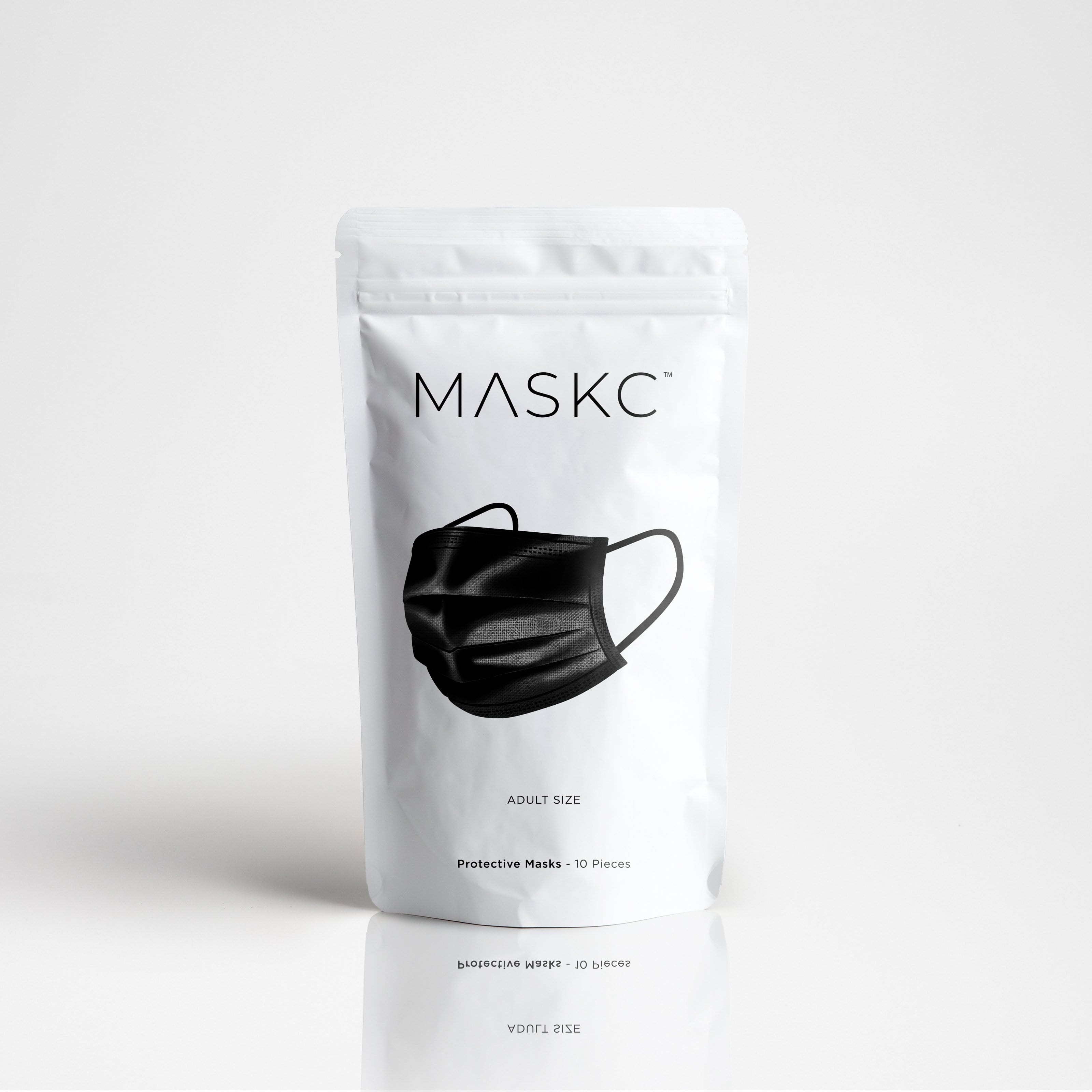 Pack of Black Pleated face masks. Each pack contains stylish high quality face masks.