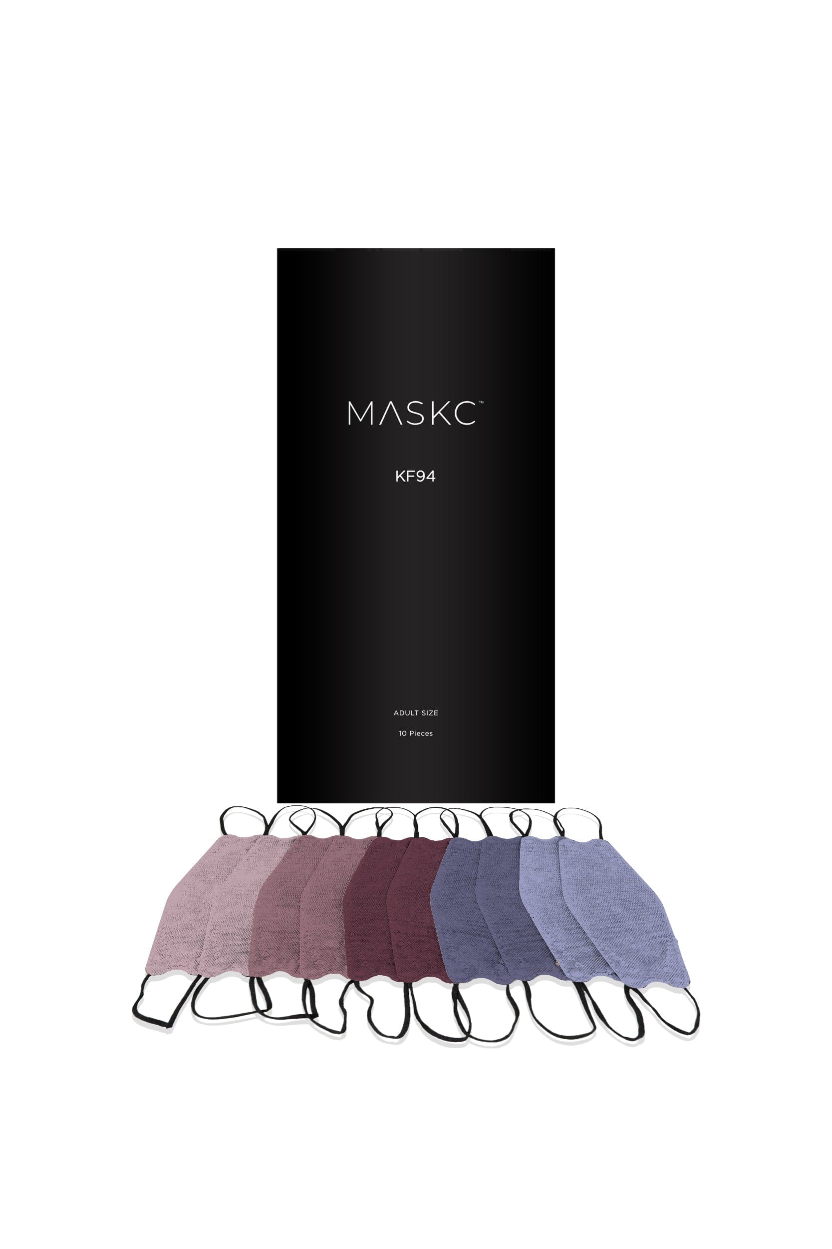 Pack of purple tone KF94 face masks. Each pack contains stylish high quality face masks.
