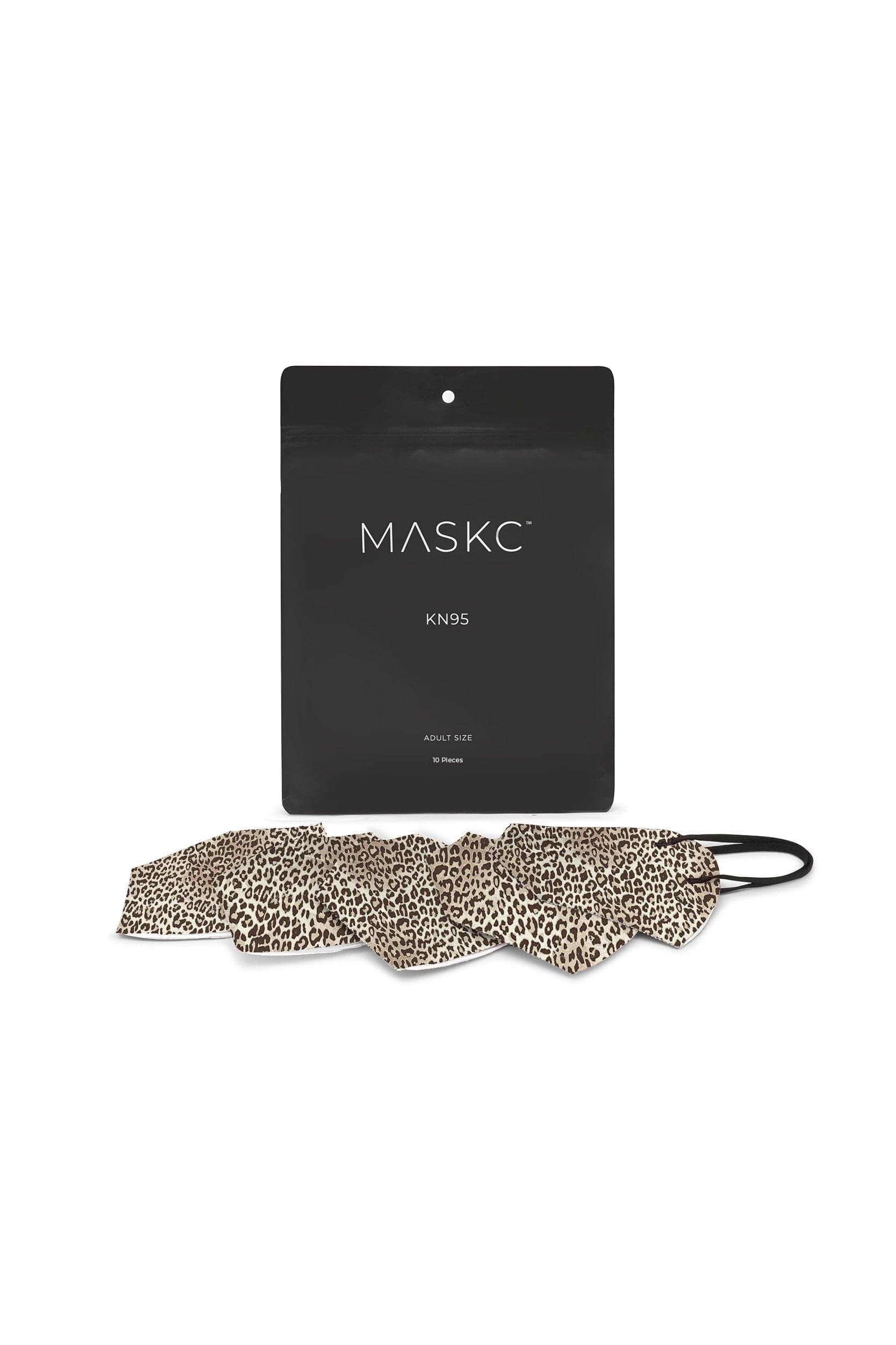 Pack of Leopard Printed KN95 face masks. Each pack contains stylish high quality face masks.