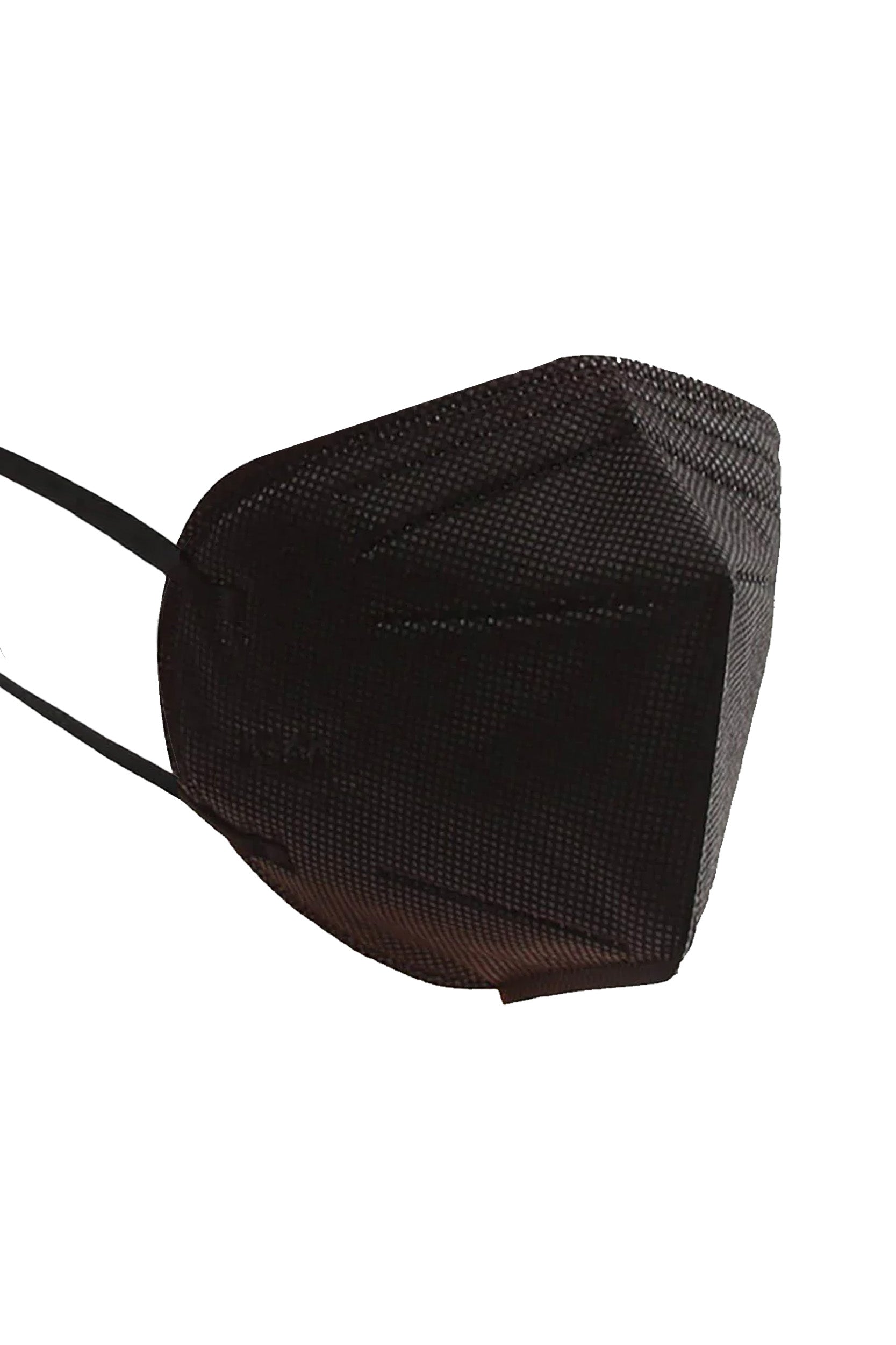 Stylish Black KN95 face mask, with soft black ear loops and high quality fabric.